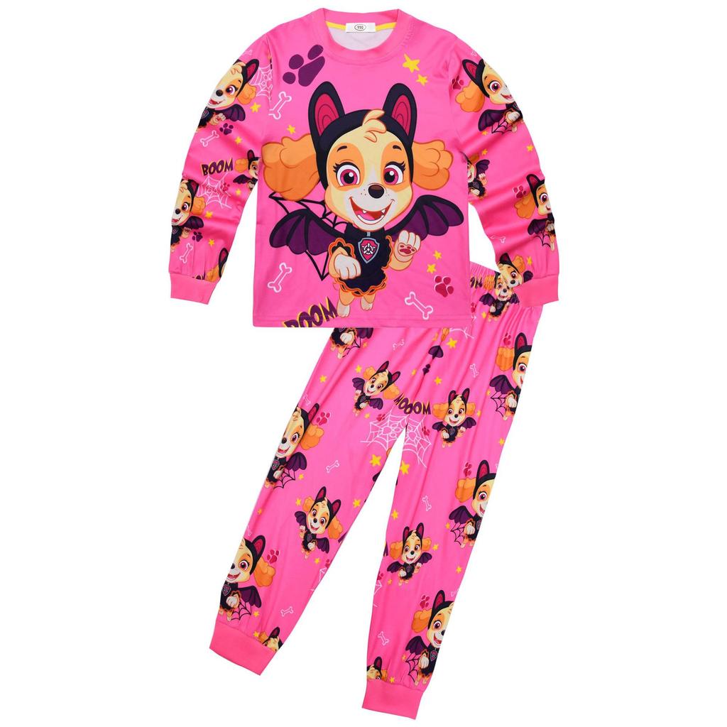 Long-Sleeved Set, Dog Cartoon, Digital Printing, Middle-Aged And Older Children'S Loungewear Long-Sleeved + Trousers Set 7793
