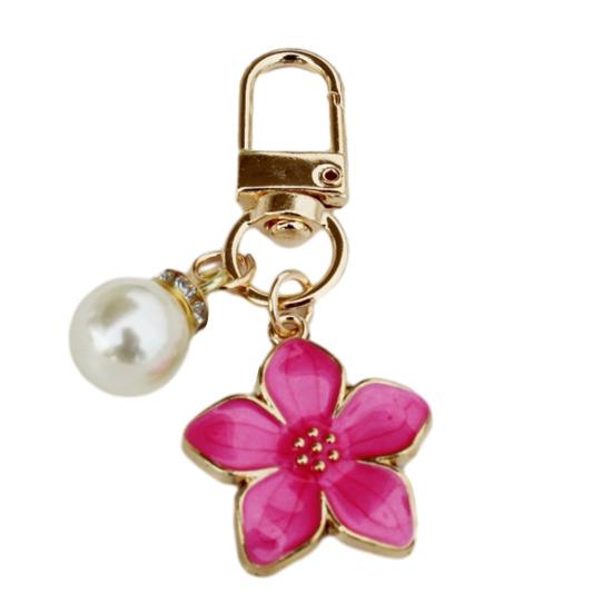Keychain Pendant Ergonomic Flower Design Key Ring Decorative Versatile Key Holder Backpack Bag Accessory