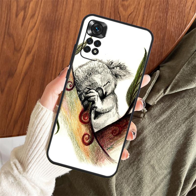 

Мультяшный Рисунок Животное Коала Чехол Для Xiaomi Redmi Note 14 Pro 13 12 11 10 15 Pro Plus Redmi 13 C 15 10C 12C 14C 15C Обложка Redmi 10