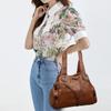 Women'S Handbag 2025 Summer Carving Decor Shoulder Bag Fashion Purse Soft Leather Large Capacity Shopping Handbags Satchel Bag Mom'S Bags