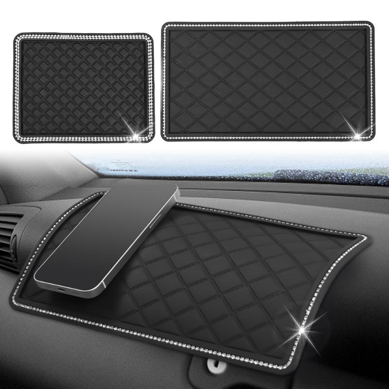 Tapis de rangement antidérapant multifonctionnel pour téléphone portable, tapis antidérapant pour tableau de bord de voiture, tapis en caoutchouc PVC, accessoires d'intérieur de style automobile