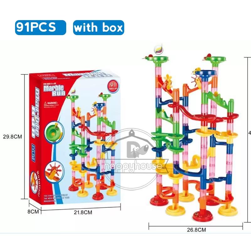 Marble Run Ra Track Building Blocks Kids 3D Maze Ball Roll Toy DIY Marble Run Ra Coaster Set 80/105/109/133pc Christmas Gift
