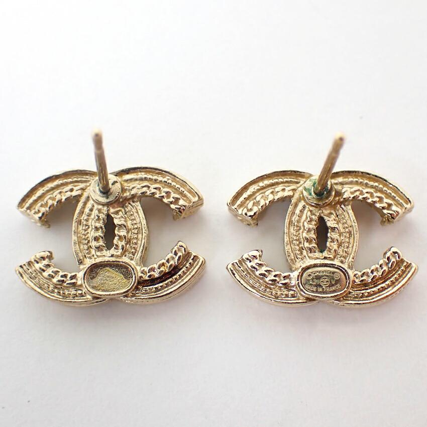 [Pre-owned] CHANEL Coco Mark Faux Pearl Earrings/j55-49