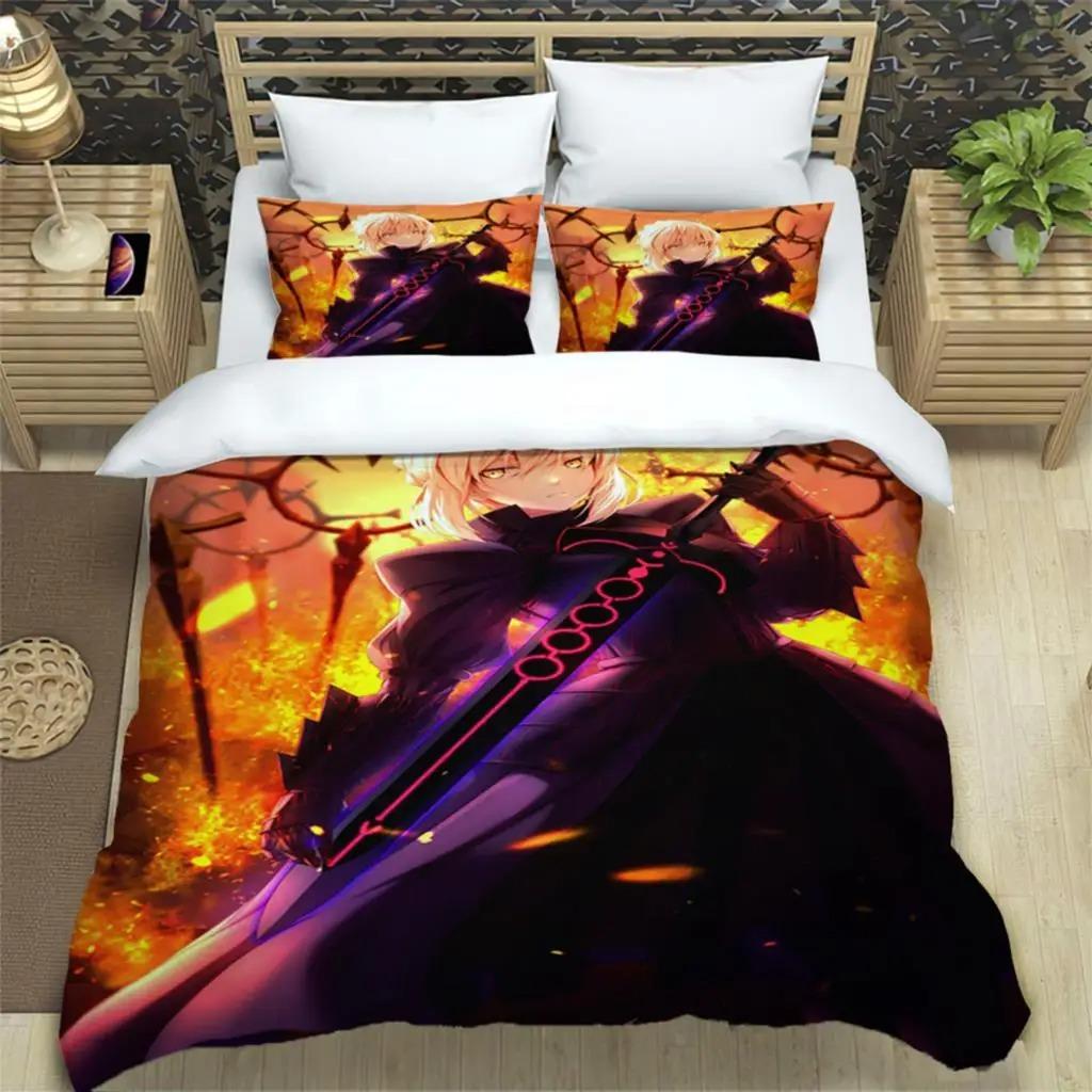 Fate EXTRA Duvet Cover Pillowcase Fate Stay Night Bedding Set Adult Boy Girl Bedroom Decoration Tohsaka Rin Single Double Size