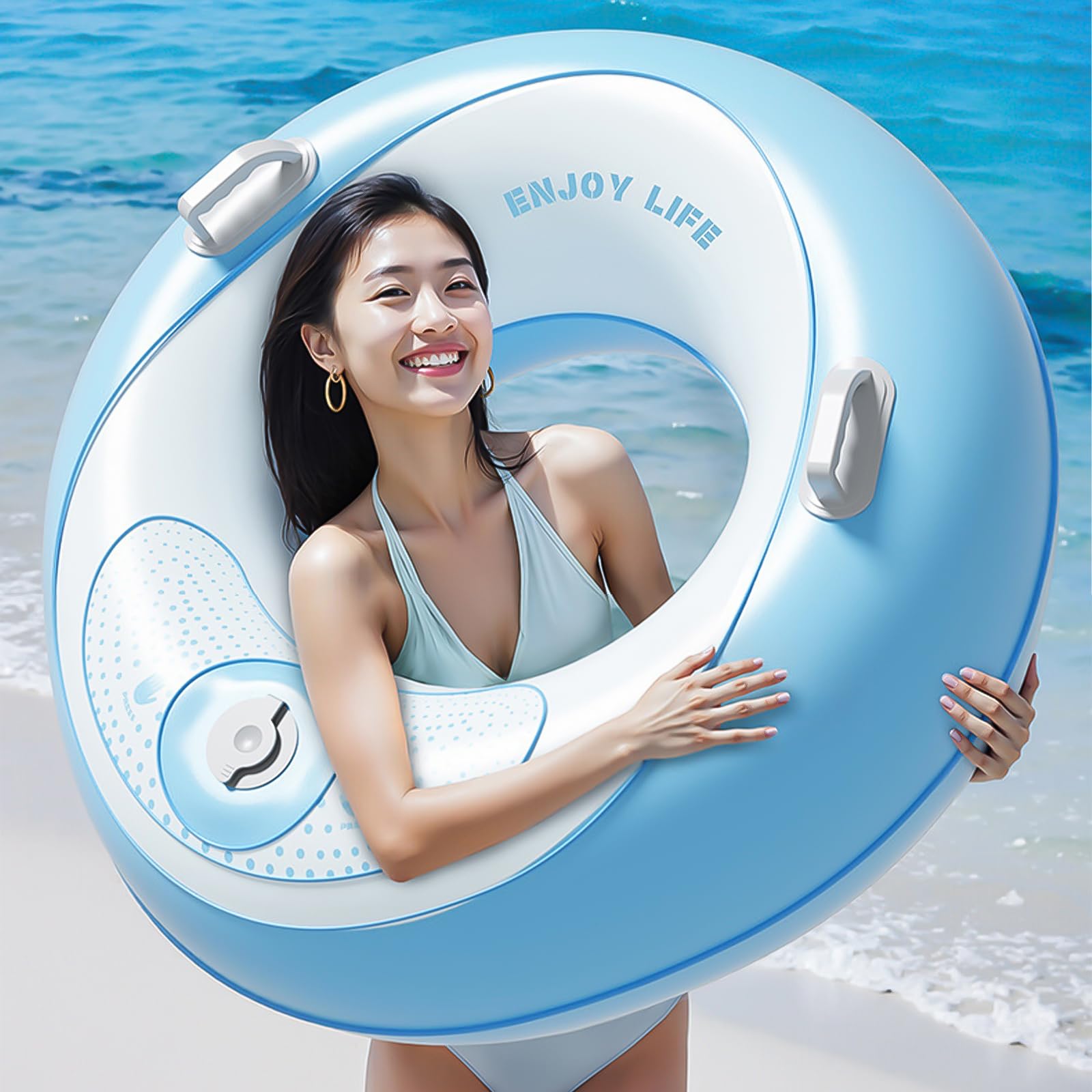 

New for Included Air Pokmil Float Rings for Adults and Sizes Stylish and Great for Water and and Heat Protection 2025 Pump, 35% Thicker! Kids,