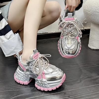 Damenmode Casual Sportschuhe Herbst Atmungsaktive Bequeme Outdoor-Wanderschuhe Erhöhen Sie die Schnürung Casual Laufschuhe