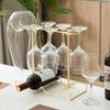 002A032 Red Wine Cup Holder Rack Decanter Hanger Stand for 2 Bottles+6 Glasses