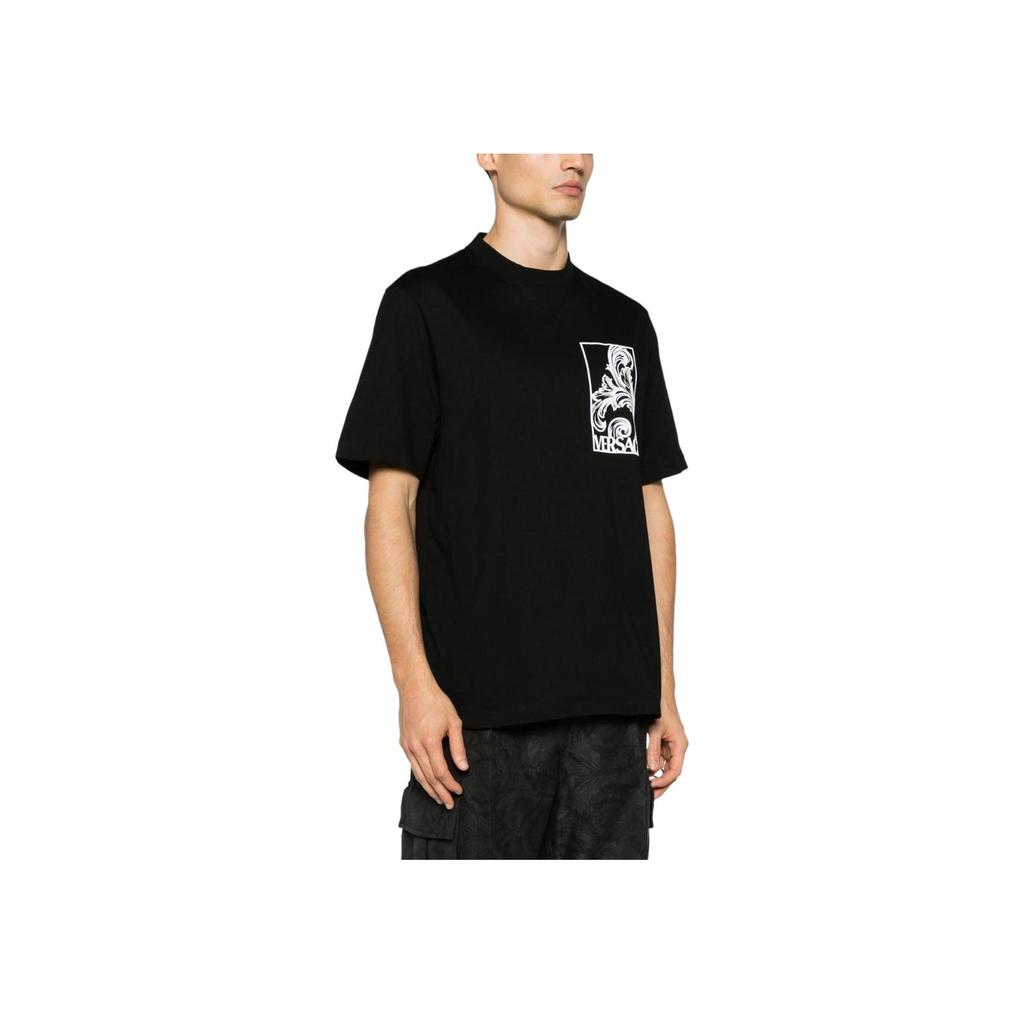 Versace Pattern Printed Fitted Crew Neck Short Sleeve T-Shirt Men Tops Black 1014094-1A09877-2B020