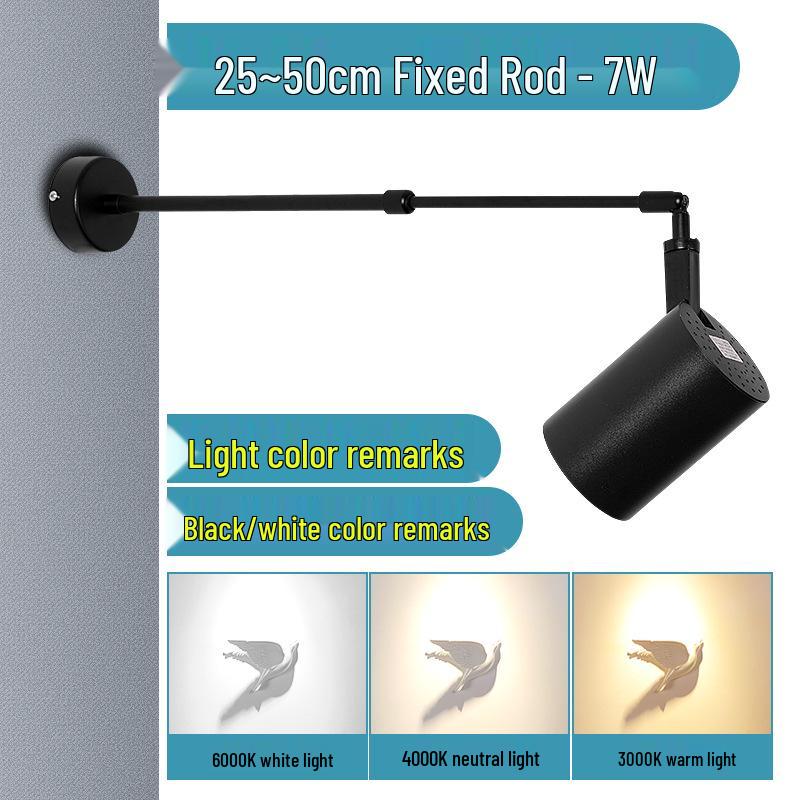 Adjustable Wall-Mounted LED Spotlight with Telescopic Arm for Exhibitions and Paintings