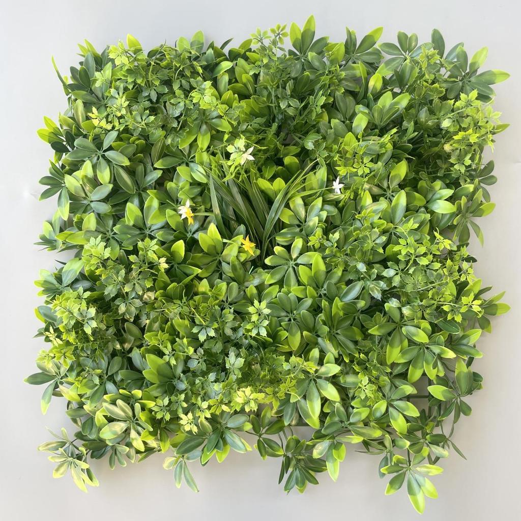 50×50cm Artificial Green Plant Wall - Plastic Vertical Garden, Fake Flower Wall, Synthetic Turf Background