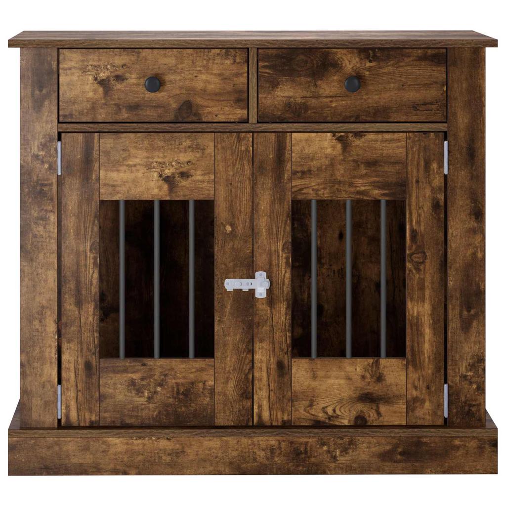vidaXL Dog Crate Furniture Smoked Oak 90 X 47.5 X 80 Cm