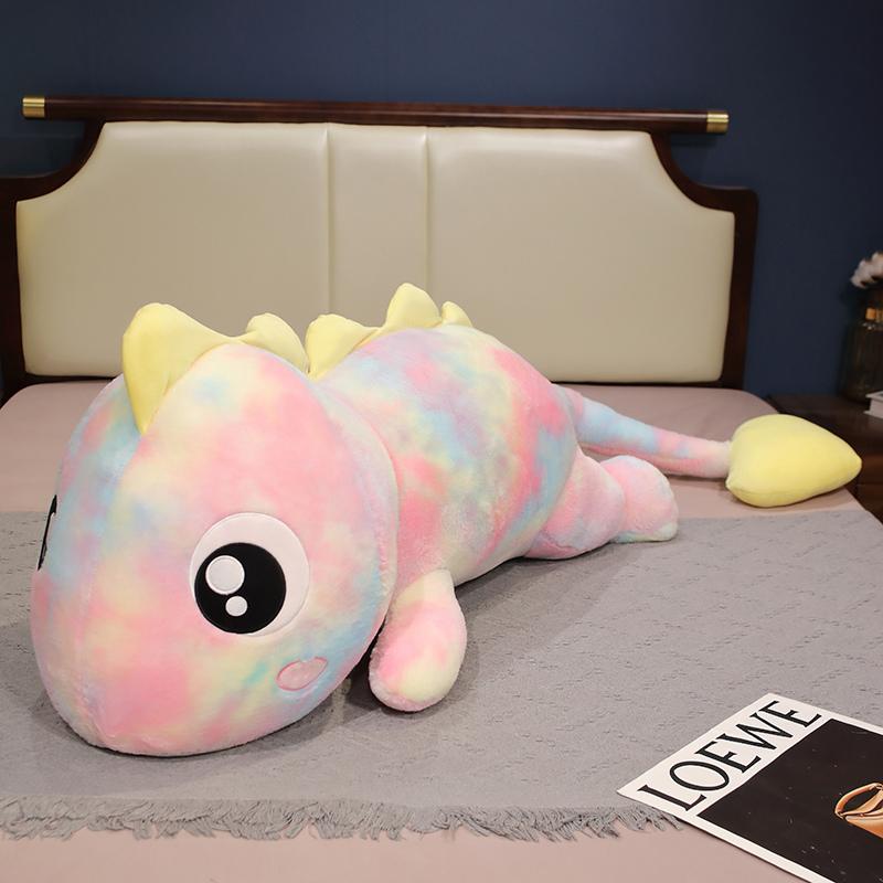 Jolis Peluches Géantes Dinosaure Jouets Super Doux Oreiller de Lit Coussin Rempli Entièrement Animal Bébé Cadeau de Noël Anniversaire Pour Filles 80cm
