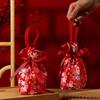 Pearl Pendant Flower Drawstring Bag Floral Ribbon Bowknot Handbag Sweet Festive Sugar Bag  Festival