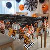 Halloween Pumpkin Polka Dot Tablecloth Orange Black Contrasting Shading, Round Square Optional, Picnic Restaurant Decoration