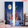 2pcs,2D Plane Printing Creative Curtains Christmas Elf House Versatile Fabric (without Rod) Room Decor Ldeal for Bedroom Living