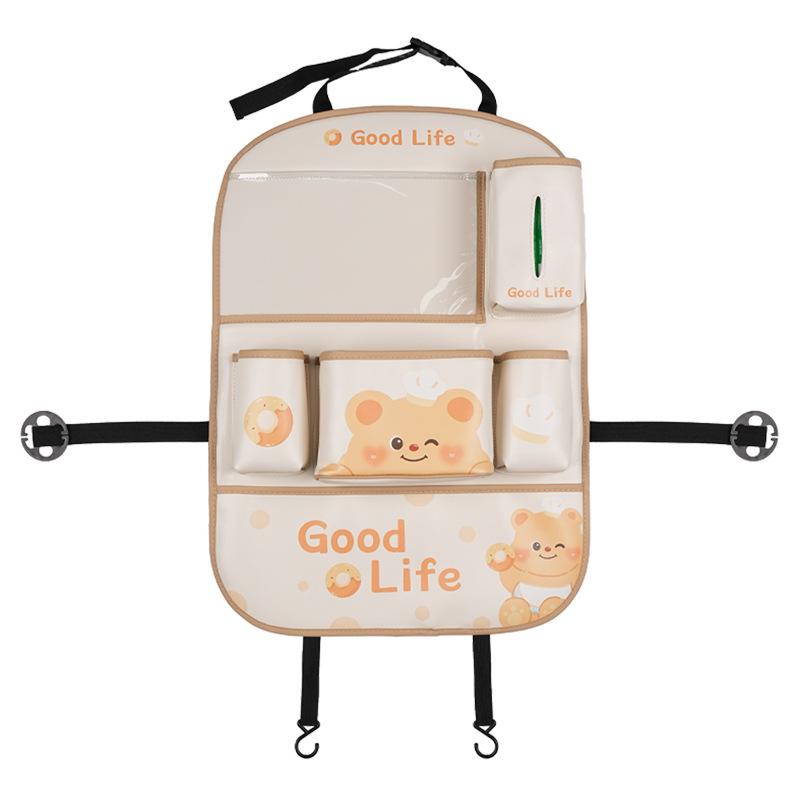 

Car Storage Bag Puff Bear Car Leather Storage Bag Hanging Bag Cute Multifunctional Storage Bag