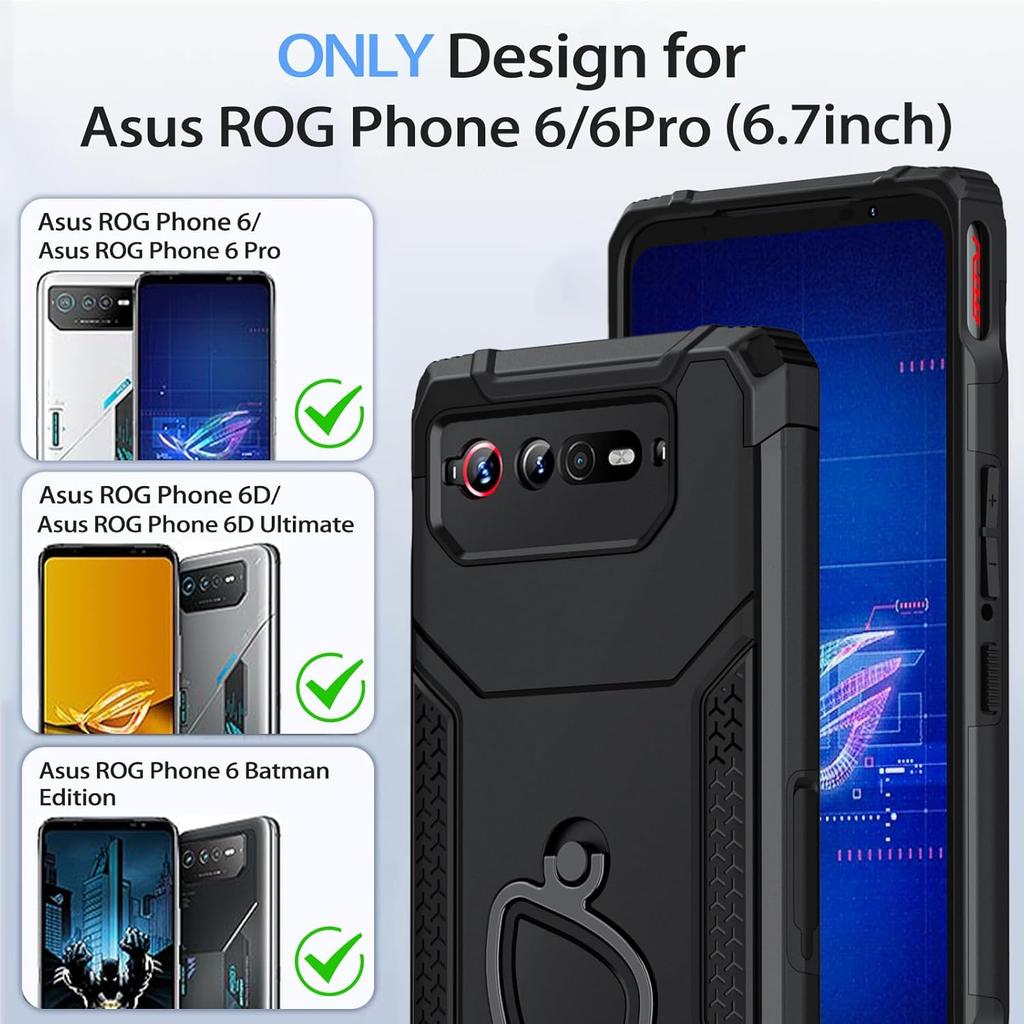 ROG Phone 5 Case Shockproof ASUS ROG 5/Pro/Ultimate Gaming Phone Cover Military Drop Protection Hard PC Back Soft TPU Bumper