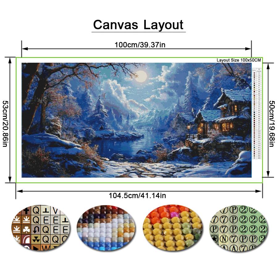 Winter Scenery House Large Size Diamond Painting Landscape Diy Full Square Round Drill Rhinestone Embroidery Mosaic Cross Stitch Kits Wall Decor
