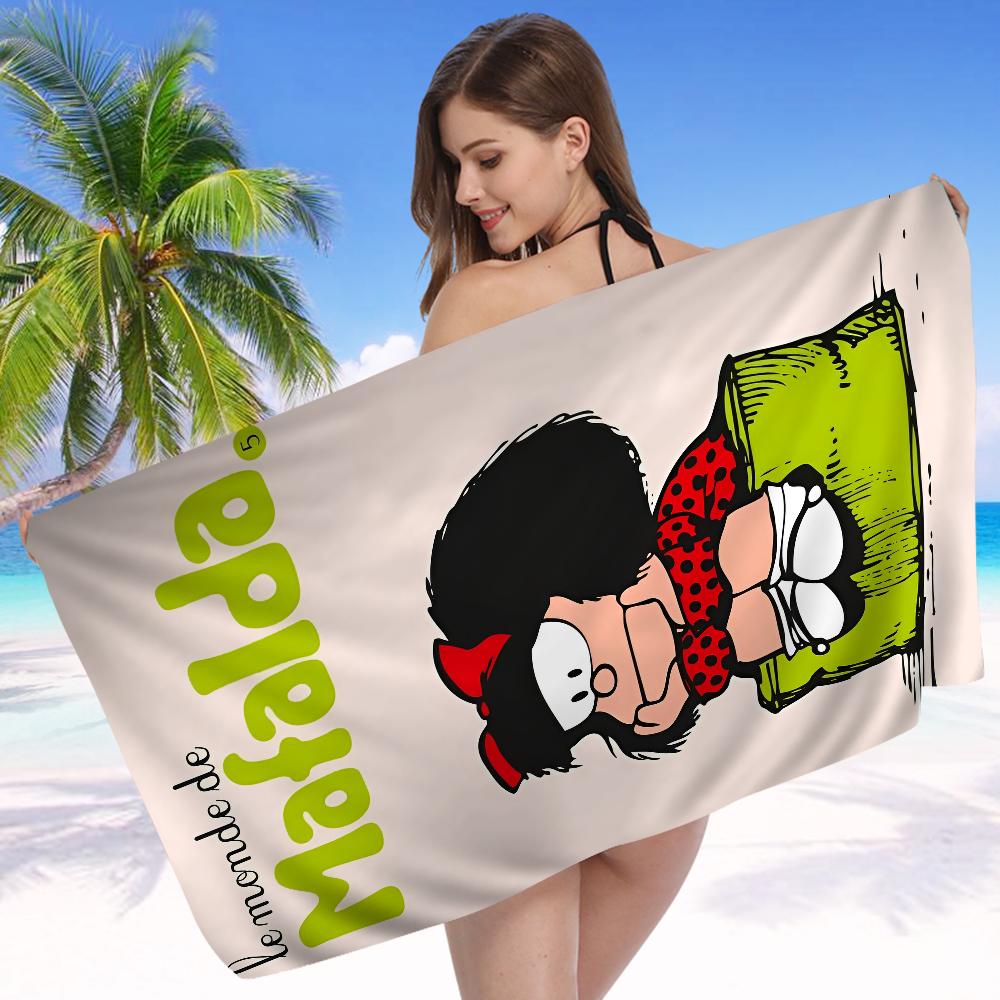 Argentina Quino Mafalda Girl Big Microfiber Beach Towels Quick Dry Towel Sand Beach Towels Pool Towel for Travel Swim Pool Yoga