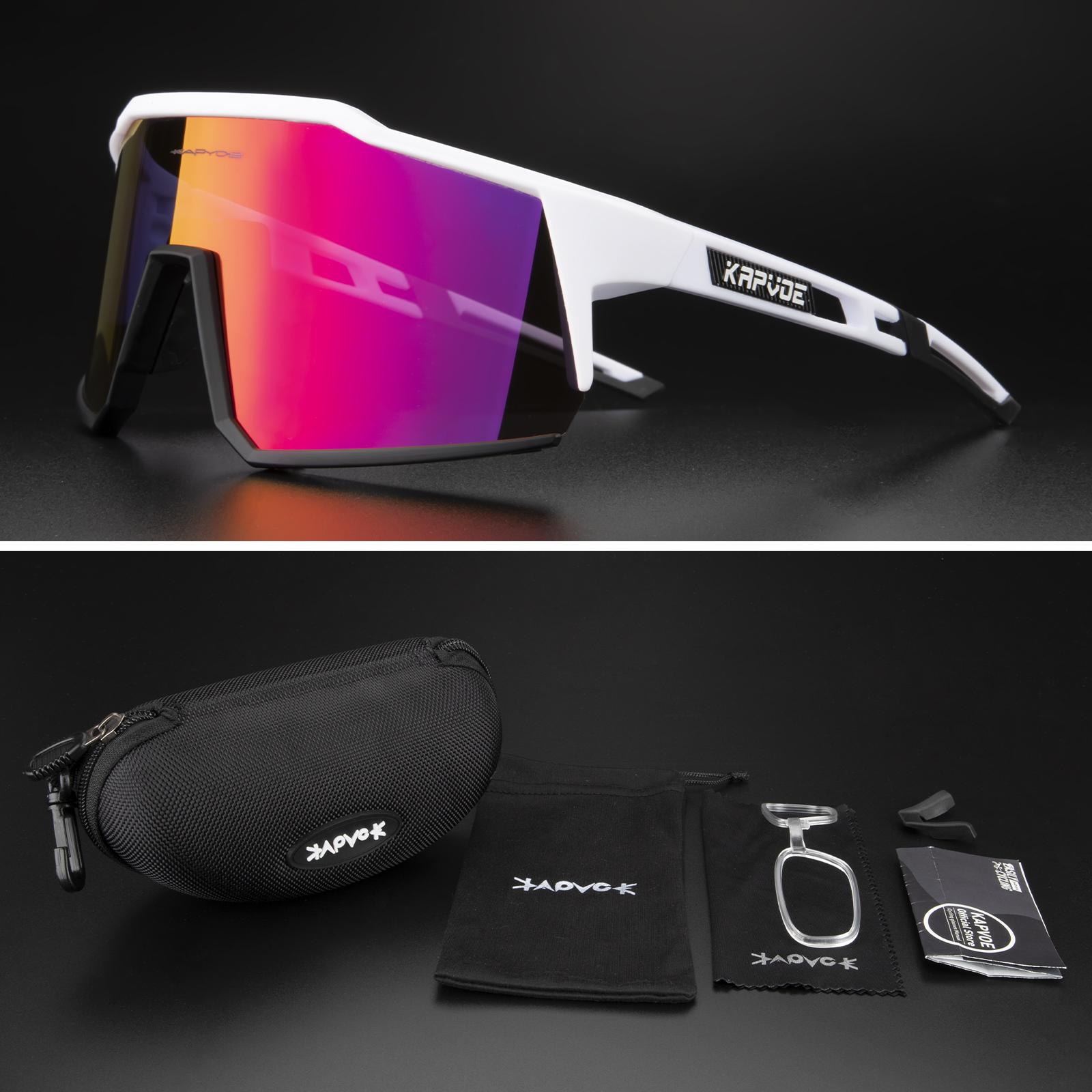 

Kapvoe Sports Очки для езды на велосипеде, бега, скалолазания, солнцезащитные очки для активного отдыха, для мужчин и женщин, велосипедные очки для велоспорта UV400, горячие 4LENS