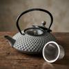 Cast Iron Tea Set Kettle 1.25L Steel Strainer Gray