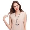 Accessories Fashion Geometric Contrast Necklace Women'S Long Metal Sweater Chain