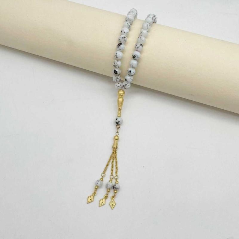 Islamic Meditation Rosary Jewelry 33 Bead Glass Tasbih Bracelet Meditation Rosary Jewelry for Prayer and Reflection