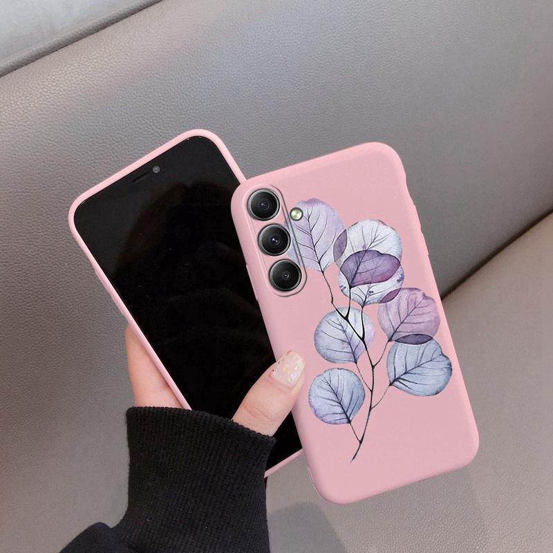 

Мягкий силиконовый чехол с цветочным узором для Xiaomi Redmi Note 13 Pro Samsung A55 A35 M35 iPhone 15 Huawei Honor Realme Camera Защитный противоударный чехол Realme 12x розовый