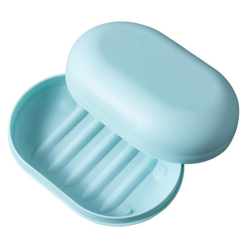 Portable Travel Soap Box Solid Color Lid Soap Dishes Hand Body Bath Face Clean Face Soaps Storage for Travel Bathroom Tools
