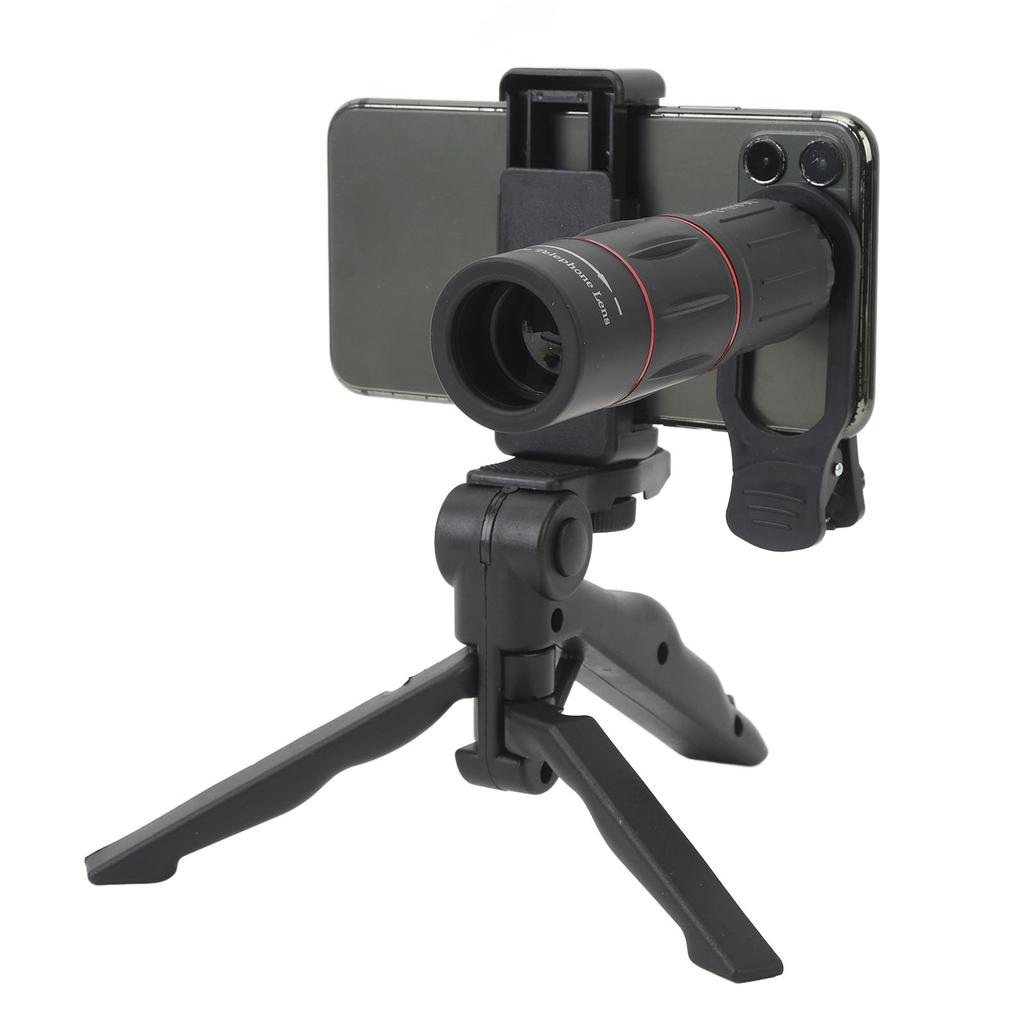 18X Monocular Telescope for Smartphone High Definition Monocular Telescope with Smartphone Adapter for Concert Bird Watching Traveling