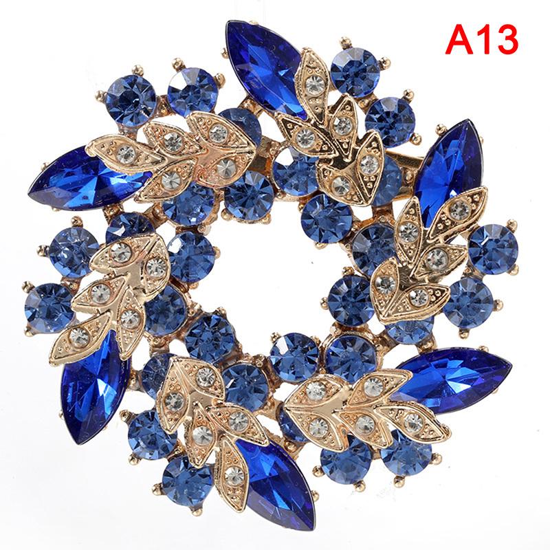 Women Brooches Scarf Bling Bling   Flower Brooch Pins
