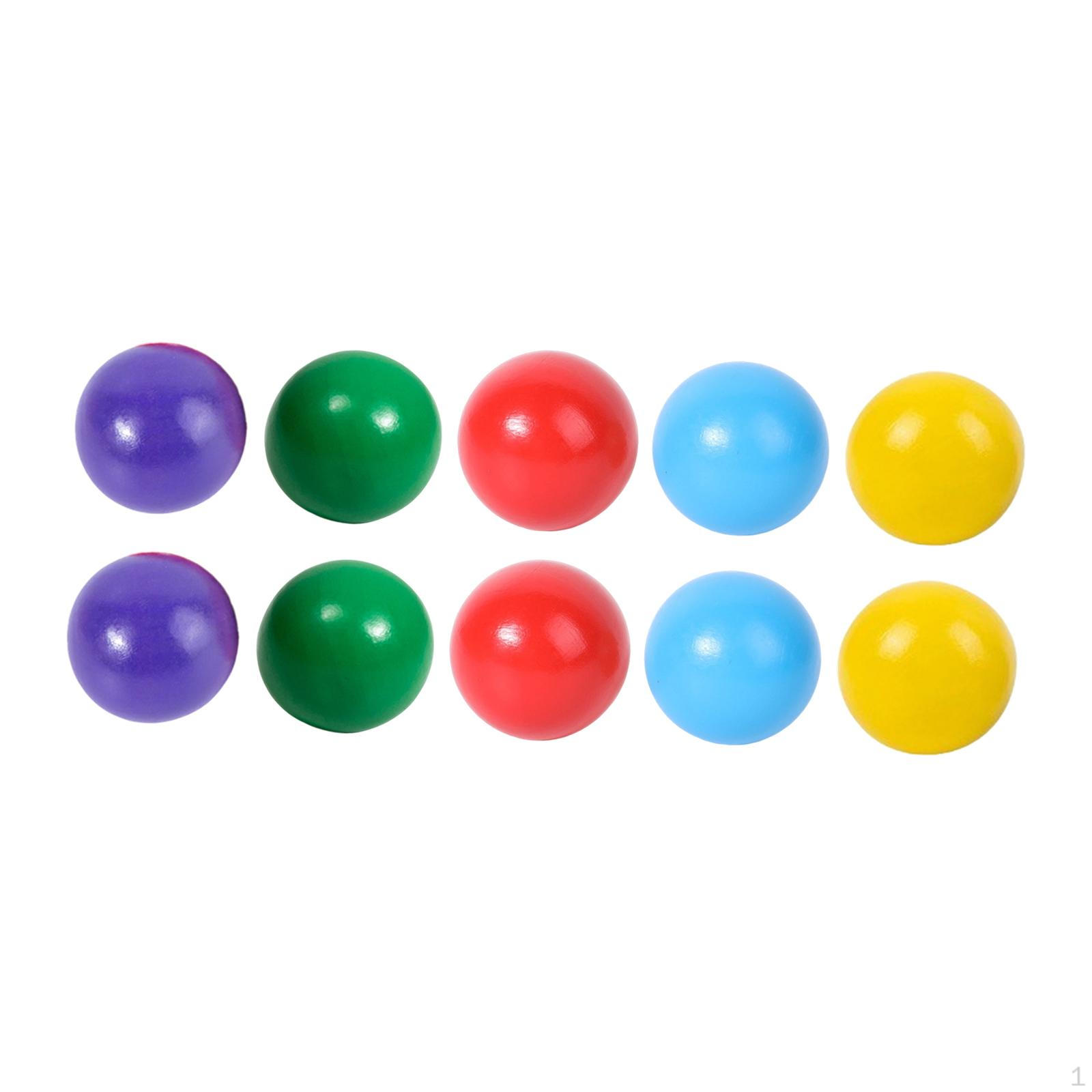 

10 Pcs Wooden Balls Learning Materials 4.5cm Color Sorting Toy Counting Toys for Boys Girls Style A