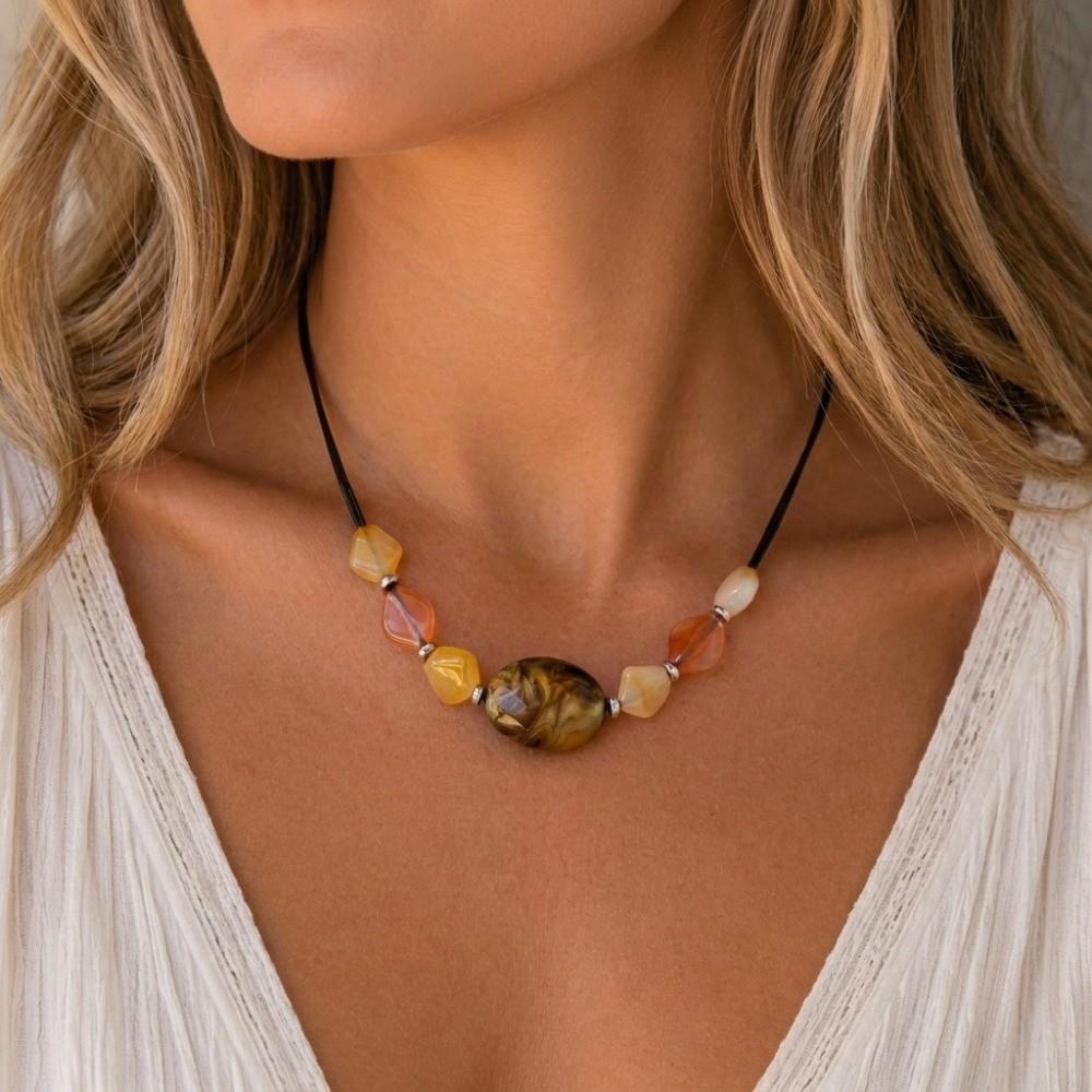 Irregular Acrylic Necklace Handmade Irregular Necklace Charms Geometry Necklace Women