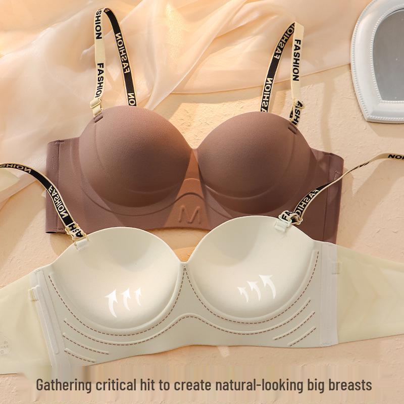 Strapless Non-Slip Seamless Half-Cup Bra for Women with Small Busts
