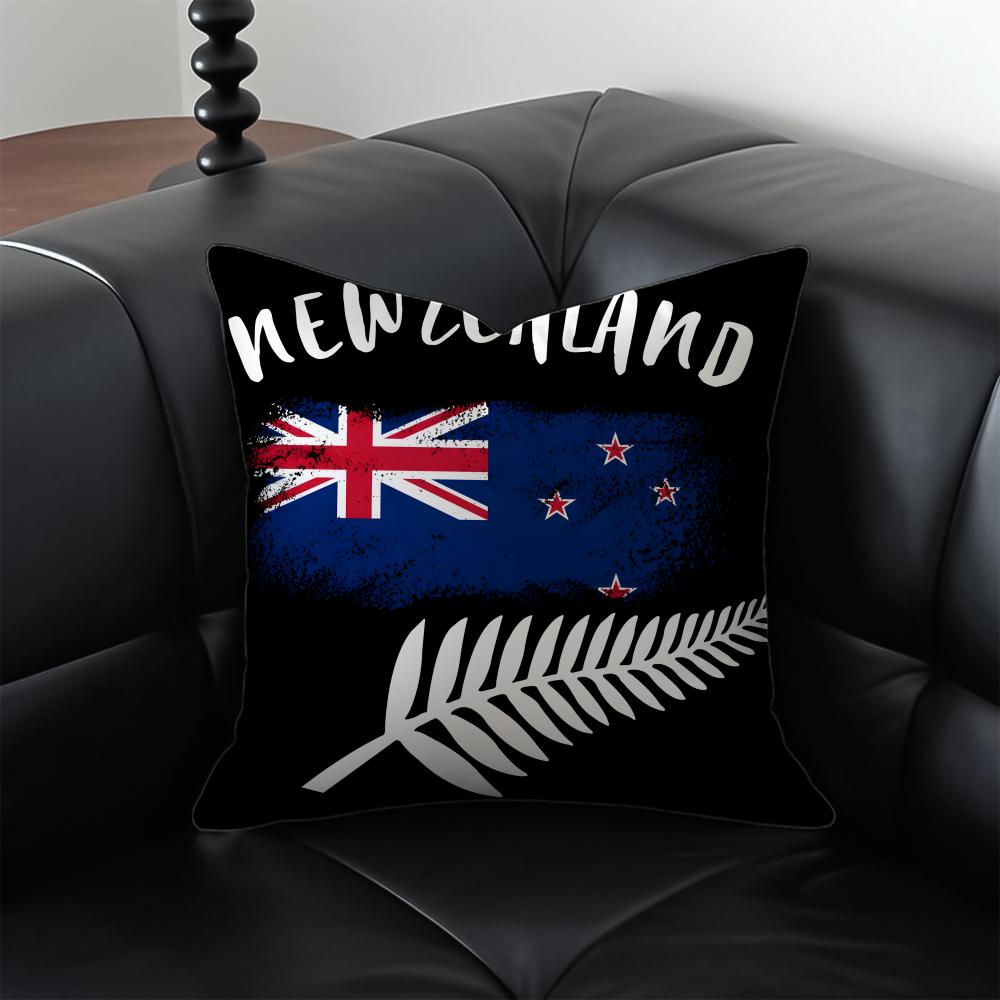 Proud Honorary Souvenir National NNew Zealand FLAG Cushion Cover Pillow Case Antidustmite Invisible Zipper Silky Plush Cushion