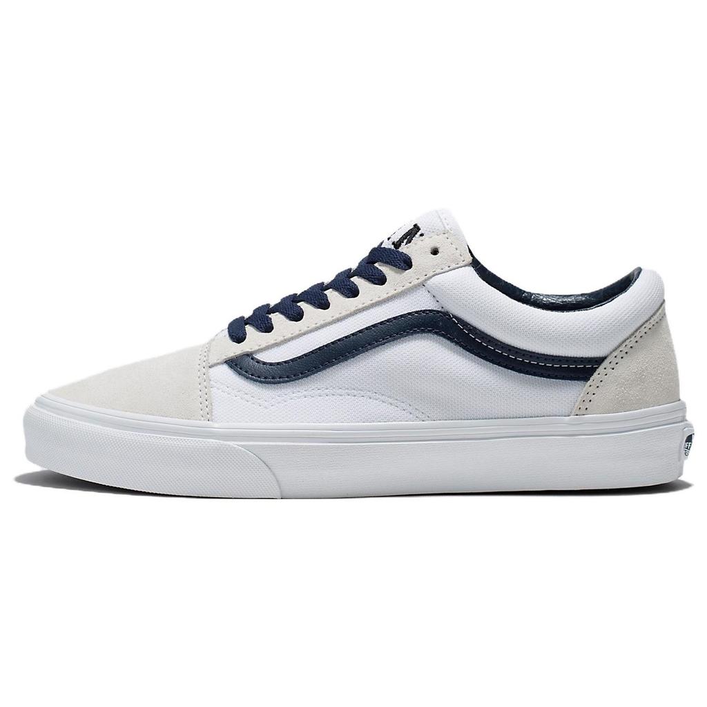 Vans Old Skool Durable Breathable Low-Top Skate Shoes Unisex Sneakers White Blue VN0005UFYY2