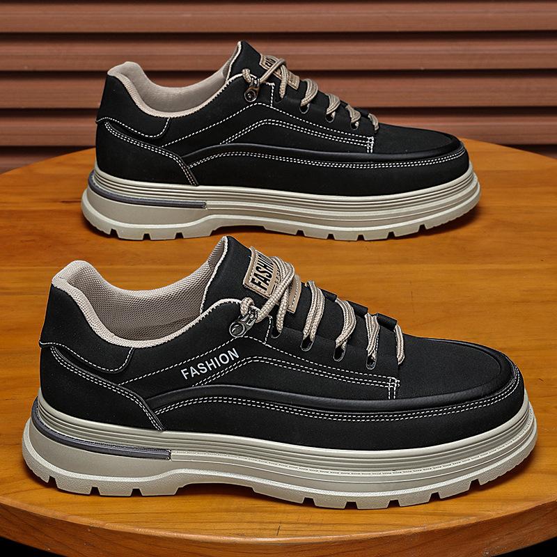 Fashion Men's Shoes Spring New Style Casual Boots 2025 Non Slip Wear-resistant Thick Soled Height Increasing Comfortable Outdoor Shoes