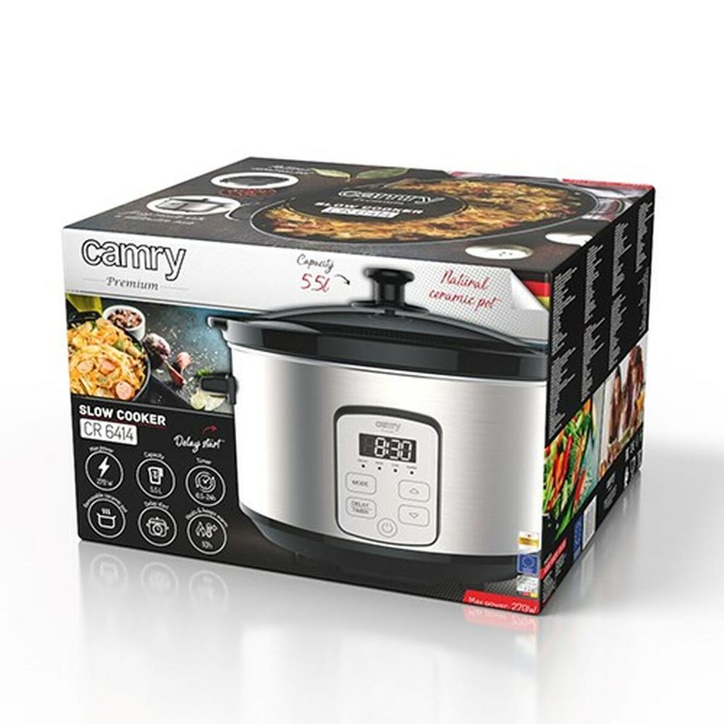 Adler-Europe CR 6414 Slow Cooker 4.7 L Silver/Black