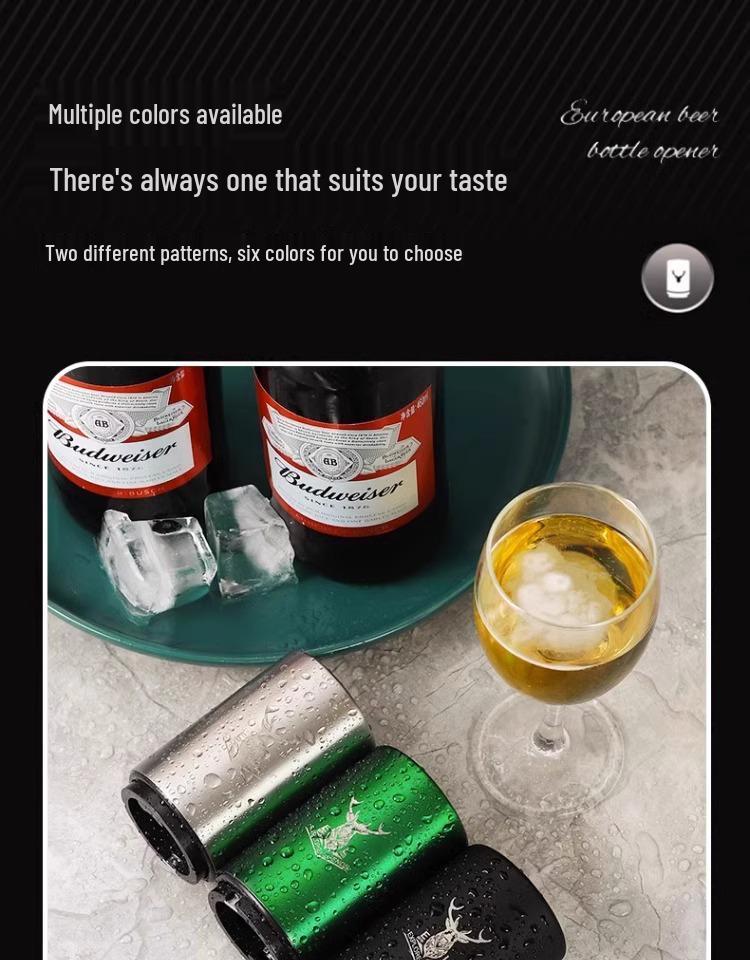 Kreativer Automatischer Bierflaschenöffner aus Edelstahl mit Druckmechanismus