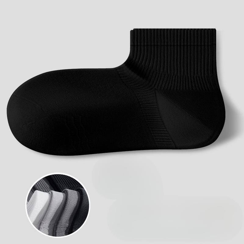 Men's Summer Thin Cotton Sweat Absorber and Non Foot Solid Color 7a Antibacterial Socks
