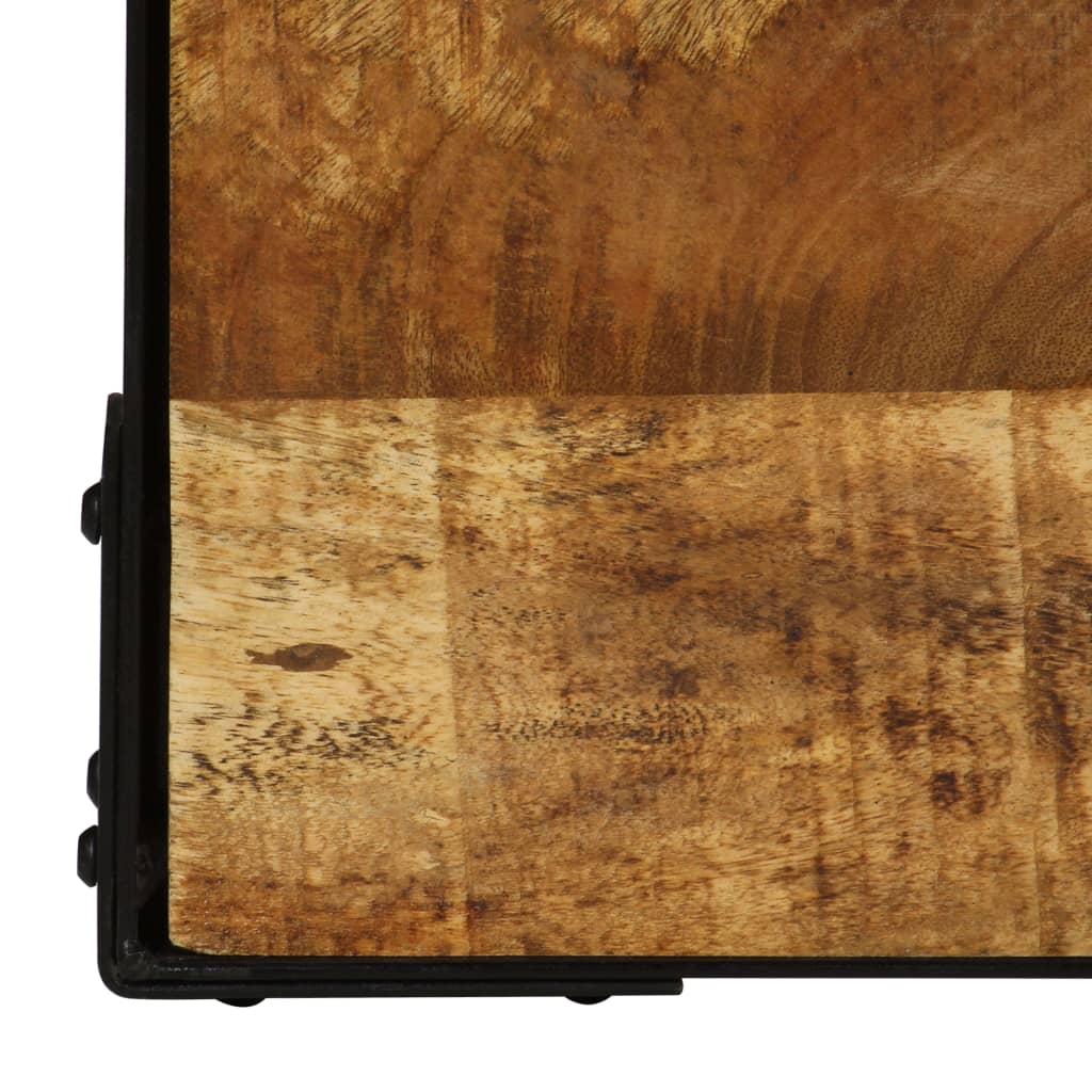 Vidaxl Stolik Kawowy, Surowe Drewno Mango I Stal, 110 Cm