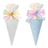 Stylish Fabric Party Decoration Ice Cream Cone Shaped Bowknot Ornament for Students Kids Celebration Gift
