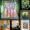 Floral Pattern Static Window Stickers Glass Block Design Decorative Sticker  Home Decoration