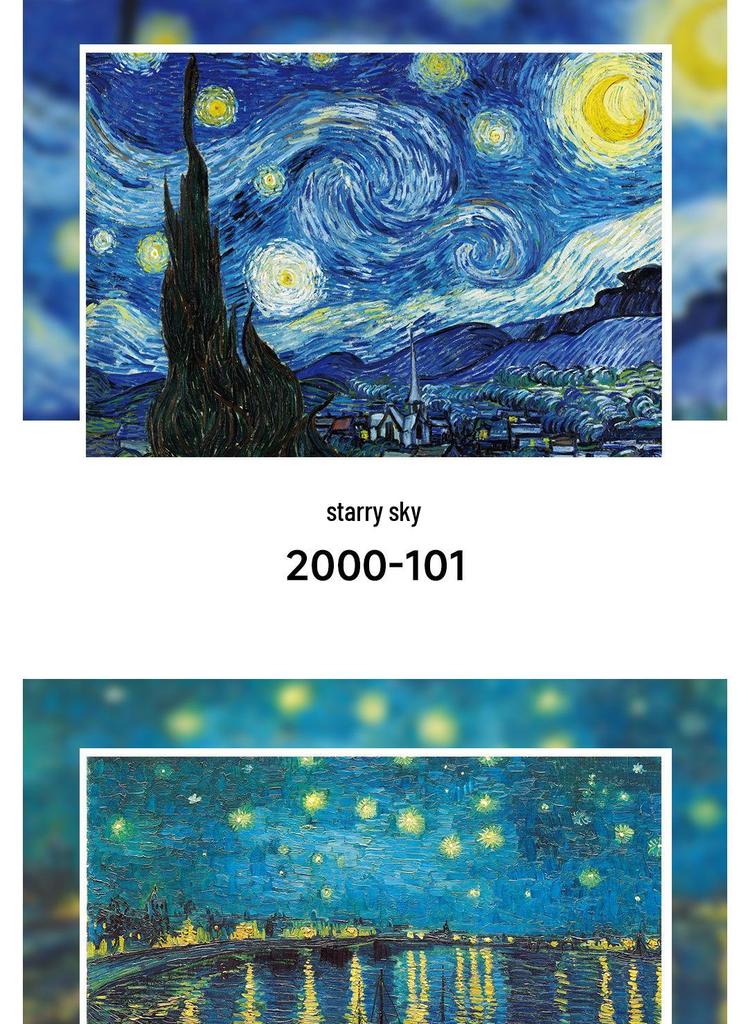 Van Gogh Starry Night 2000-Piece Jigsaw Puzzle, Extra Large, Decorative & Educational for Adults.