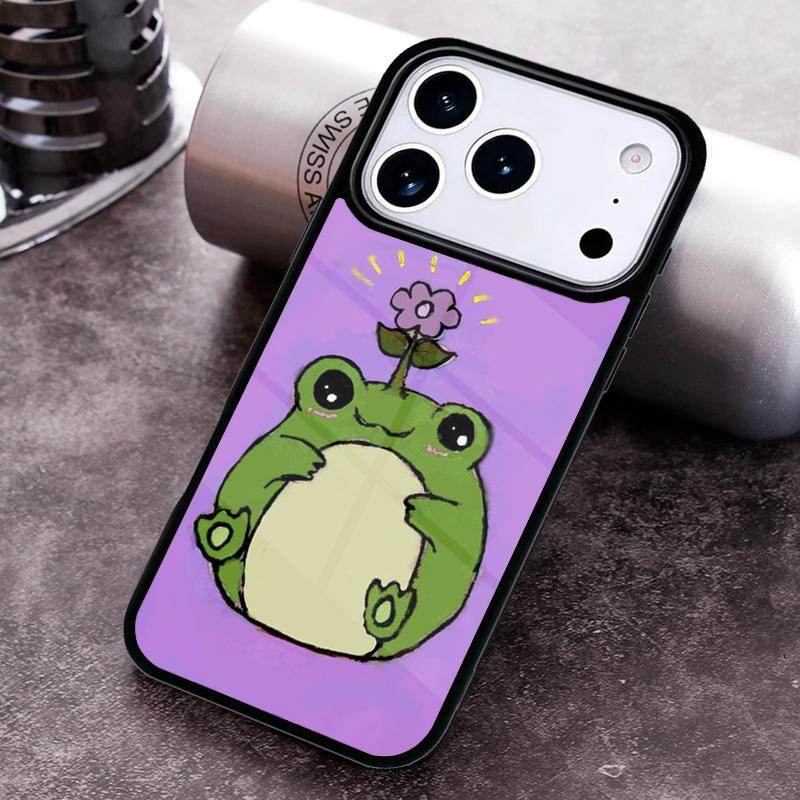 Mint Green The Frog Mushroom Phone Case for iPhone 17 16 15 Pro Max Air 14 13 12 11 Plus Shockproof Capa Cover
