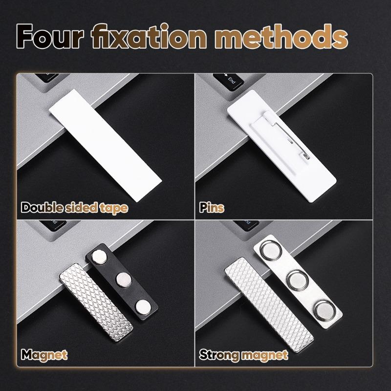 7 X 2cm 1PCS Free Customizable Brooches Pin Personalized Engraved Text Logo Business ID Plate Steel Metal Customized Name Badges