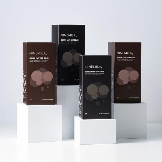 NINEMILA Bubble Easy Vegan Hair Color, Choose 1 of 2 (1N Dark Brown, 4N Natural Brown)