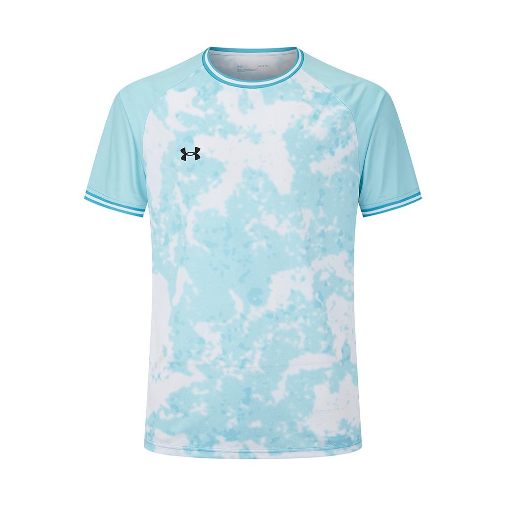 Under Armour SS25 Retro Football Sports Running Jersey Workout Casual Comfortable Short Sleeve T-Shirt Unisex Tops Light-Blue 25500513-438