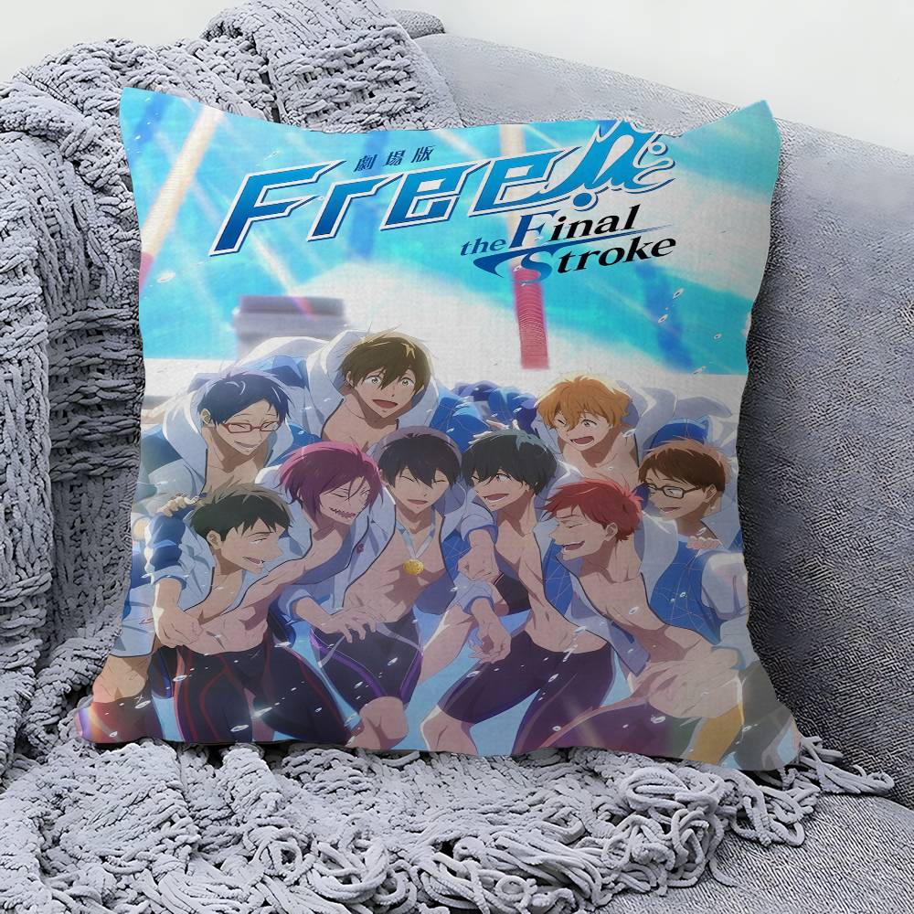 Anime Free Iwatobi Swim Club Cushion Cover Car Throw Pillow Case For Sofa Car Christmas Gift xcm xcm
