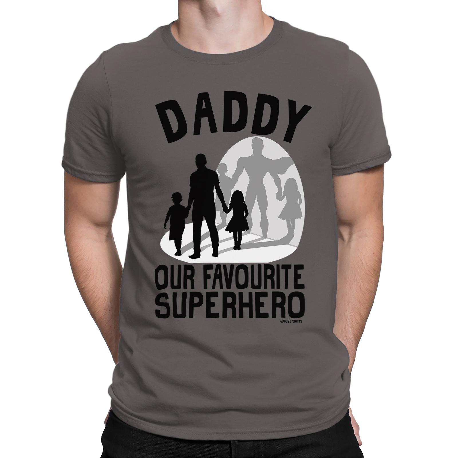 Mens DAD T-Shirt Mens Womens Tees Top DADDY Favourite Superhero Son Daughter Christmas Gift L